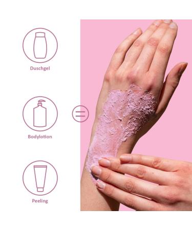 Puremetics 3-in-1 Shower Fluff Rose Garden - Vegan Plastic-Free Shower Gel Peeling & Lotion | 250g - Buy Online on GoSupps.com