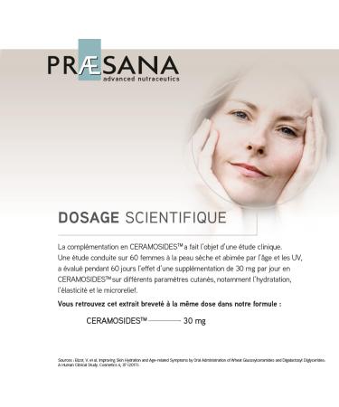 PRAESANA - Skin - Health and Skin Beauty - Food Supplement - 2 Capsules per day - 30 days program - Made in France - Buy Online on GoSupps.com