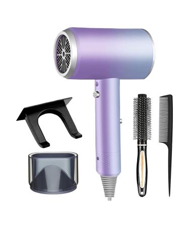 Professional Hair Dryer 2000W Fast Drying Ionic Hairdryers for Women Lightweight Blow Dryer with Stand for Women Kids Home Travel Salon - Gradient Purple