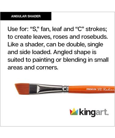 KINGART Radiant 6400-3/4 Angle Series Premium Golden Synthetic Brush - 3/4 Orange for Acrylic, Oil, Watercolor - Buy Online on GoSupps.com