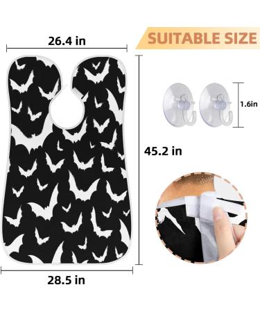 Beard Bib Apron for Men | Non-Stick Waterproof Hair Catcher Cape - Halloween Bat Pattern - Perfect for Shaving & Trimming - International Shipping - Buy Online on GoSupps.com