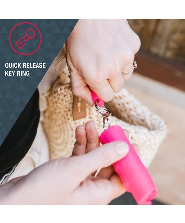 SABRE Pepper Spray And 2-in-1 Stun Gun and Flashlight, 25 Bursts of Max Police Strength OC Spray, Intuitive Finger Grip, Painful 1.160 C Charge, 120 Lumens, Rechargeable, Safety Switch, Holster Pink - Buy Online on GoSupps.com