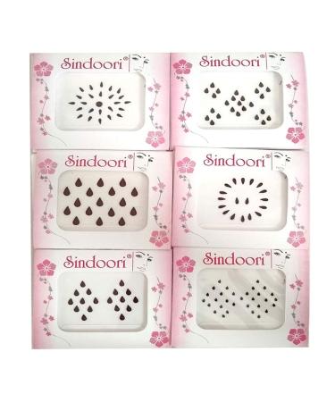 Sindoori Traditional Collection Maroon Bindi for Women & Girls - 12 Assorted Designs - Buy Online on GoSupps.com