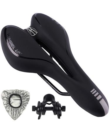 Bike Seat Most Comfortable for Men and Women with Soft Cushion Universal Fit for Exercise Bike and Outdoor Bikes black