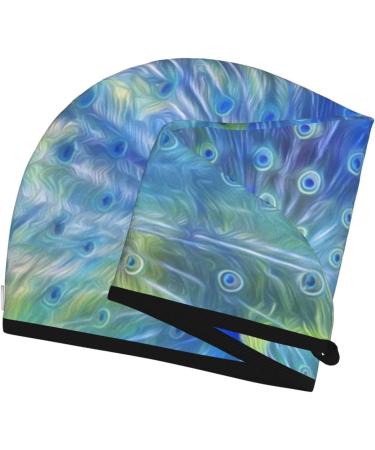 Peacock Microfiber Hair Towel | Super Absorbent Wrap for Women | Quick Dry Coral Velvet Cap for Long Curly & Thick Hair - Buy Online on GoSupps.com