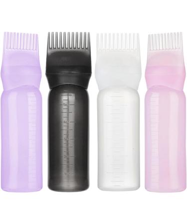 WANAONE 4pcs Root Comb Applicator Bottle Lightweight Reusable Hair Oiling Applicator Bottle with Graduated Scale 160ml Hair Dye Brush Oil Bottles for DIY Home Hair Styling(4 Colors) - Buy Online on GoSupps.com