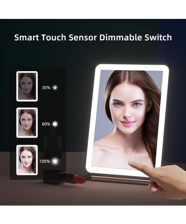 Famihomii Rechargeable LED Lighted Travel Makeup Mirror - 3 Colors, Touch Screen Dimming, Portable Rose Gold Compact Design - Buy Online on GoSupps.com