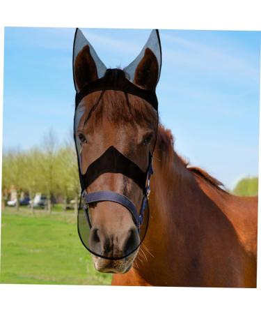 Kisangel Pet Horse Horse Fly Covering Fly Horse Coat Defense for Horses Breathable Horse Facial Horse Ear Bonnet Breathable Mesh Blindfold With Ears - Buy Online on GoSupps.com