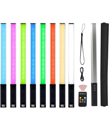 LUXCEO RGB LED Photography Lighting Wand - 1000 Lumens, CRI 95+, USB Rechargeable, Remote Control, Carry Bag - Adjustable Color Temp, 36 Colors - Buy Online on GoSupps.com