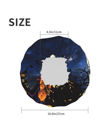 Halloween Moon Pumpkin Printed Shower Cap - Waterproof, Fits All Head Sizes and Hair Textures - Buy Online on GoSupps.com