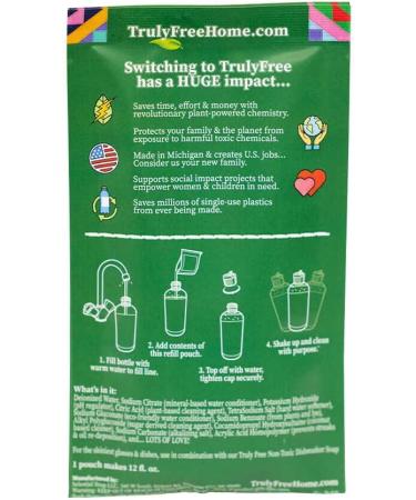 Truly Free Natural Dishwasher Booster & Rinse Aid | Non-Toxic Formula for Tough Stains & Water Spots | Reusable Bottle & Refill Starter Kit - Buy Online on GoSupps.com