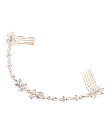 Ipetboom Hair Decorative Comb 1pc Hair Comb Wedding Bride Decorate Alloy Blush Bridal Hair Clip