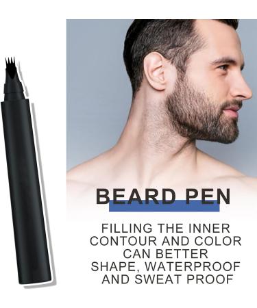 Black Beard Pencil Filler for Men - Waterproof & Sweatproof Beard Pen Kit - Define, Shape, and Enhance Beard Styling - Long-lasting Coverage and Thickener - Buy Online on GoSupps.com