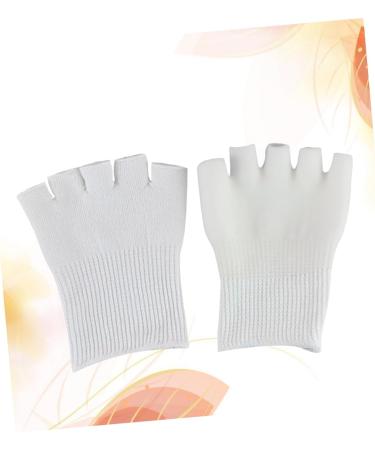 minkissy 2 Pairs Cracked Foot Socks Fingerless Gloves Open Toe Gel Socks Men Gel Toe Socks Five Toe Gel Socks Foot Care Supplies Moisturizing Socks Five Toes White Heel Cover - Buy Online on GoSupps.com