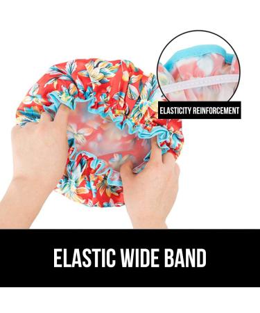 Lakifmo Luxury Satin Shower Hood for Women & Kids - 4 Pack Waterproof Elastic Caps for Spa & Salon - Multi-Colored Reusable Shower Caps - Buy Online on GoSupps.com