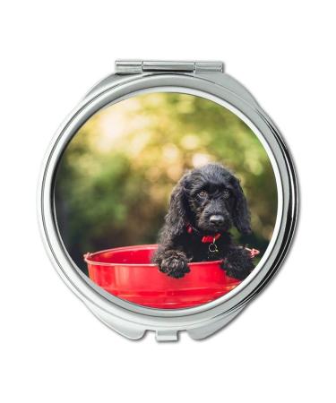 Mirror Compact Mirror Adorable Dog Bucket Animal Canine Cute Pet Puppy pocket mirror portable mirror