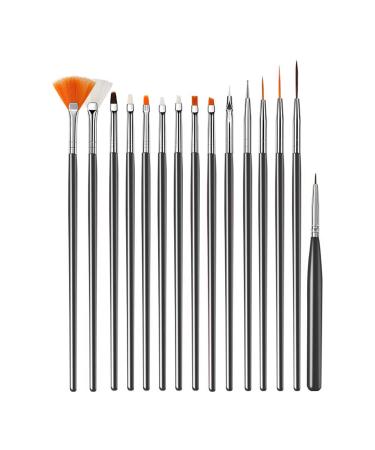 15 Pieces Nail Art Set UV Gel Acrylic Nail Art Brush Nail Dotting Tool for Nail Art Tool Set Design and DIY