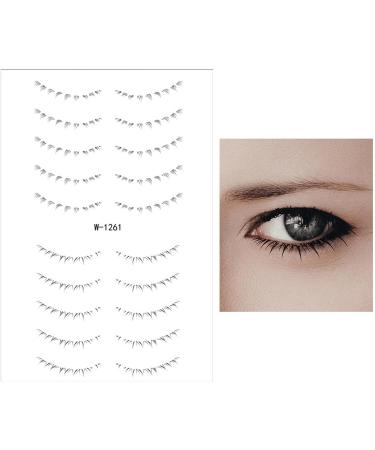 Lower Eyelash Stickers | Stick On Lower Eyelash Sticker Lash Sticker Water Transfer Ladies Lower False Eyelashes Lower Eyelash Sticker Fake Eyelashes for Girls W-1261 - Buy Online on GoSupps.com