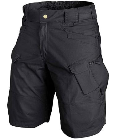 Men's Hiking Cargo Shorts - Multi Pocket Tactical Shorts for Outdoor Work and Golf - Black Small - Buy Online on GoSupps.com