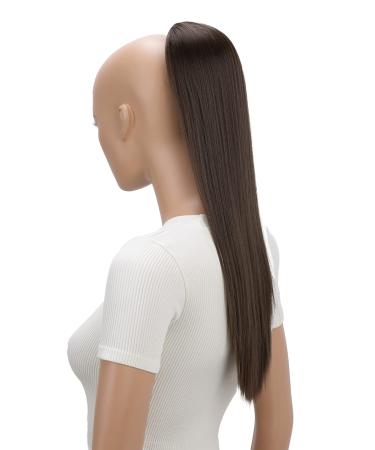 CAISHA 22" Hairpiece Ponytail Extension Heat-Resistant Synthetic Fiber Straigth Brown PH518 brown #10 PH518