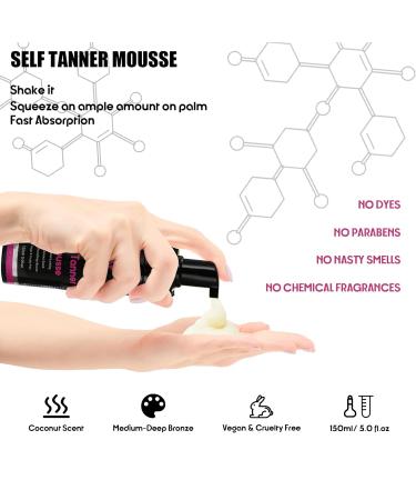 Cathy Doll Cruelty Free Sunless Tanning Mousse - Natural Self Tanner for Fair Skin | Perfect for Body & Face - Buy Online on GoSupps.com