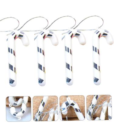 Alipis 4pcs Christmas Candy Cane Ornament Candy Canes Tree Pendants Christmas Adornments Christmas Tree Silver 7x2.5cm - Buy Online on GoSupps.com