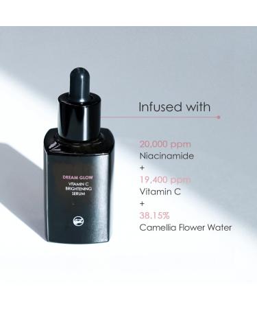 Dream Glow Vitamin C Serum - Even Skin Tone & Glowing Skin | Niacinamide Hyaluronic Acid Camellia Flower Extract | Premium Korean Skin Care - 1.01 fl.oz (30 ml - Buy Online on GoSupps.com