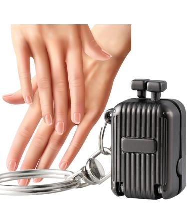 Folding Nail Cutter Stainless Steel Small Nail Clipper Keychain | Women Men Fingernails Cutting Trimmer for Manicure for Dormitory Business Trips Black S - Buy Online on GoSupps.com