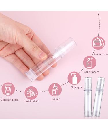 10ml Airless Empty Pump Bottles - Clear Refillable Liquid Container for Shampoo Serum & Lotion - 6 Pack Portable Travel Size - Buy Online on GoSupps.com