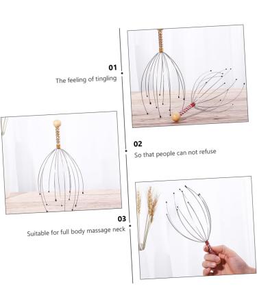 FRCOLOR 12-Piece Multifunctional Massage Device - Handheld Rubber Hair Washer & Scalp Massager Brush - Steel & Wood Design - Buy Online on GoSupps.com