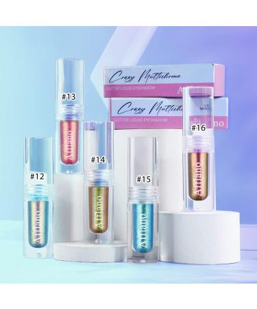 Afflano Liquid Eyeshadow - Multichrome Glitter Eye Shadow Makeup | Color Changing Holographic Blue Green Gold #15 | Long-Lasting Sparkling Formula for Stunning Eyes - Buy Online on GoSupps.com