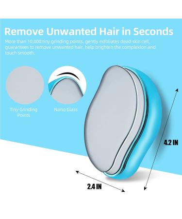 Crystal Hair Eraser - Painless Silky Hair Removal Stone for Women and Men - Fast & Easy Magic Hair Remover for Arms, Legs & Back (Sky Blue) - Buy Online on GoSupps.com