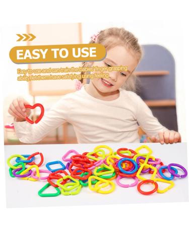 Shop Amosfun 140 Pcal Geometric Chain Buckle Sensory Rings - Durable Plastic Baby Links Toys for Stroller Car & Toddler Fun - International Shipping Available - Buy Online on GoSupps.com