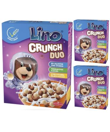 Lino Crunch Duo Muesli Cornflakes Lot of 3 bottles of cereal 225 g