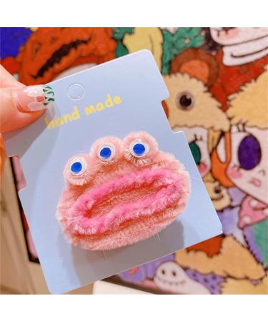 PLCPDM Creative Large Mouth Frog Shape Hairpin for Girls Taking Photo Hair Barrettes Aesthetics Plush Hair Accessories Red - Buy Online on GoSupps.com