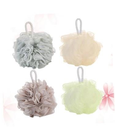 Housoutil 4pcs Large Bath Ball Shower Ball Mesh Sponge Pouf
