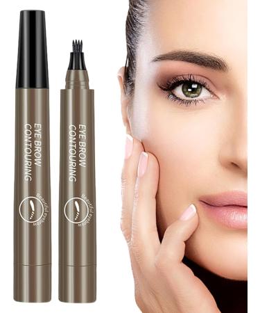 Liquid Eyebrow Pencil Brow Pencil with Fork Tip 4 Point Waterproof Eyebrow Pencil No Smudge Liquid Brow Quick Dry EyeLiner for Long Lasting Gray Brown - Buy Online on GoSupps.com
