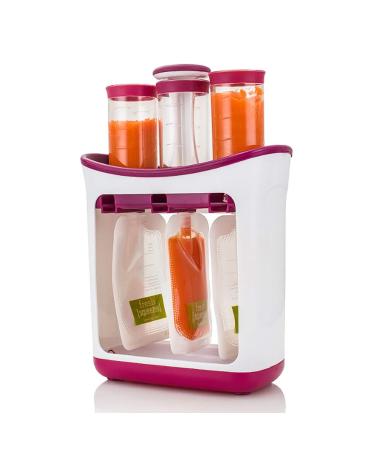 Wallfire Baby Food Squeeze Station Homemade DIY Fresh Fruit Juice Squeeze Station Infant Baby Food Maker with 10 Replacement Storage Bags