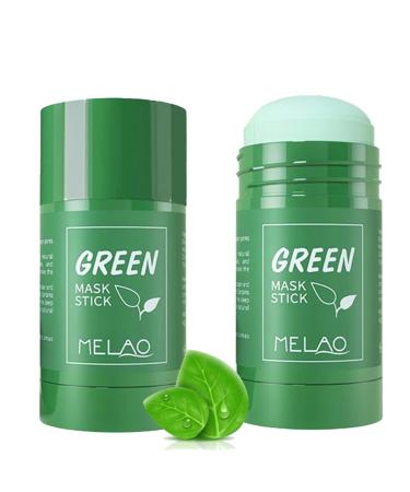 Green Tea Mask Stick for Face Green Tea Deep Cleanse Mask Stick Blackhead Remover with Green Tea Extract Deep Cleanse Green Tea Mask Stick Pore Cleansing Moisturizing Skin Brightening Removes Blackheads Green Mask Stick for All Skin Types (2 Pack) 2 PCS