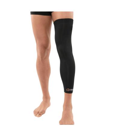 Copper Compression Leg Compression Sleeve - Copper Infused Knee Compression Stabilizer Brace for Running, Meniscus Tear, ACL, MCL, Arthritis, Joint Pain Relief. Thigh & Calf Support. Fit for Men & Women. Small (Pack of 1)