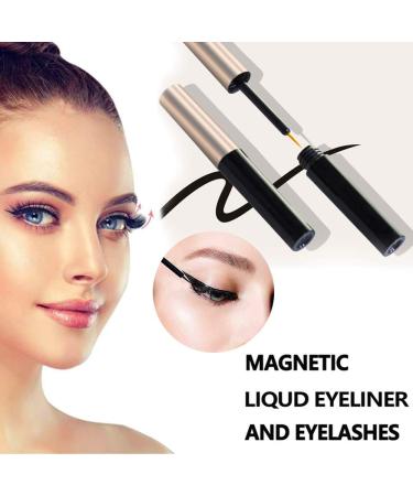 Magnetic Eyeliner and Lashes Magnetic Eyeliner Kit Natural Full Eye Magnet Eyelashes 5 Magnets Ultra-thin Reusable with Stainless Steel Tweezers (5 pairs) (Black) - Buy Online on GoSupps.com