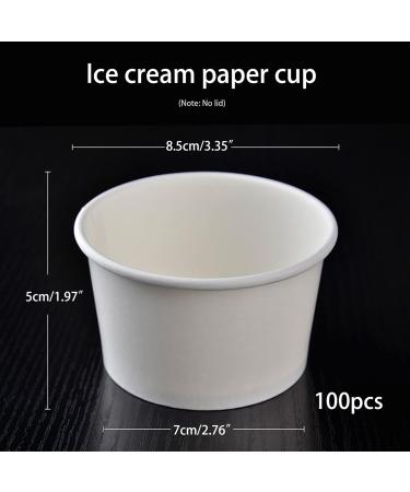 Frozen Dessert Cups Ice Cream Cups Disposable Paper Dessert Bowls Party Supplies Treat Cups for Hot Cold Food 100PCS - Buy Online on GoSupps.com