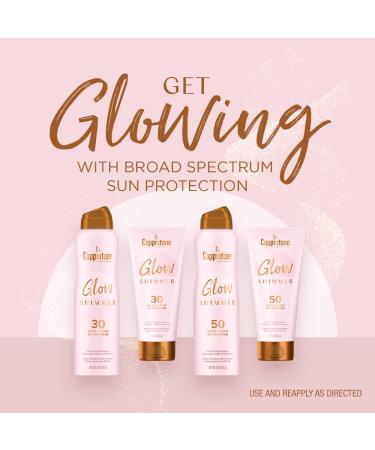 Coppertone Glow with Shimmer Sunscreen Spray SPF 50 - 5 oz Water Resistant Broad Spectrum Sunscreen - Buy Online on GoSupps.com