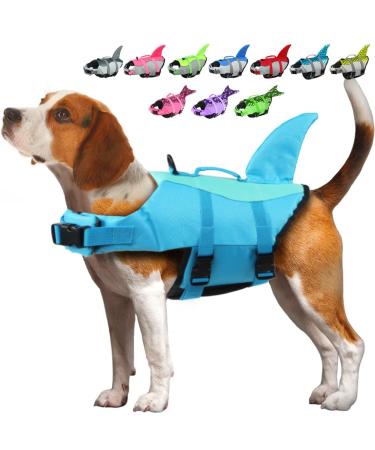 Emust dogs life jacket adjustable small/medium -sized/large dog chimney for water safety pets with a rescue handle safety vest for swimming pool beach L pool blue L pool blue - Buy Online on GoSupps.com