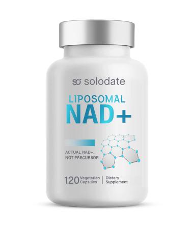 solodate Liposomal NAD+ Supplement, True NAD+ 500mg with TMG 250 mg for Max Absorption, Nicotinamide Riboside Alternative for Cellular Energy Metabolism & Healthy Aging - 120 Capsules