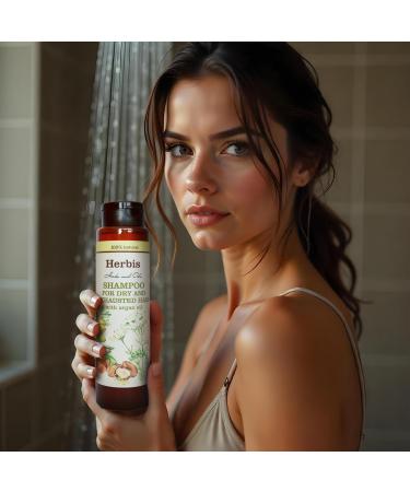 Flos de Herbis Herbis Natural shampoo for dry and damaged hair 300 ml with argan oil and plant extracts - Buy Online on GoSupps.com