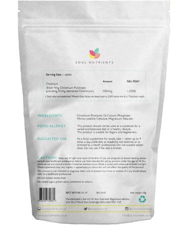 Chromium Tablets 500mcg 120 - UK Made | High-Quality Supplement - Buy Online on GoSupps.com