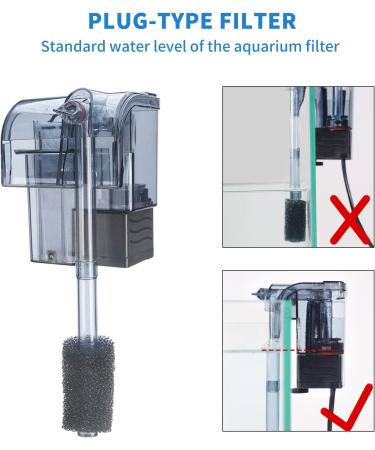Boxtech Aquarium Hang On Filter - 5-10 Gal Submersible Power Waterfall Oxygen Pump for Fish Tank Filtration - Buy Online on GoSupps.com