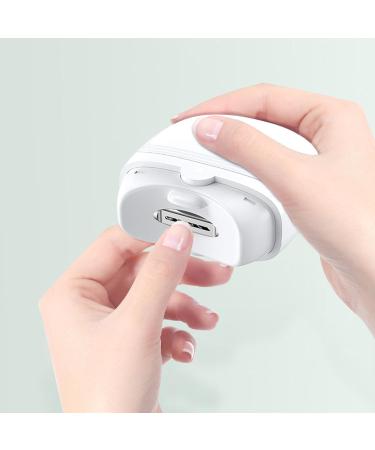 Rechargeable Electric Nail Clipper with Light Quiet for Safety Fingernail Trimmer Portable Design (White) - Buy Online on GoSupps.com