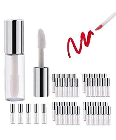 45Pcs Reusable Lipstick Bottle  1.2 ML Lip Gloss Tube Empty Lip Gloss Tubes Container Clear Mini Empty Lip Balm Bottles Handmade Cosmetics Subdivision Bottles for Travel Use DIY Cosmetic Storage